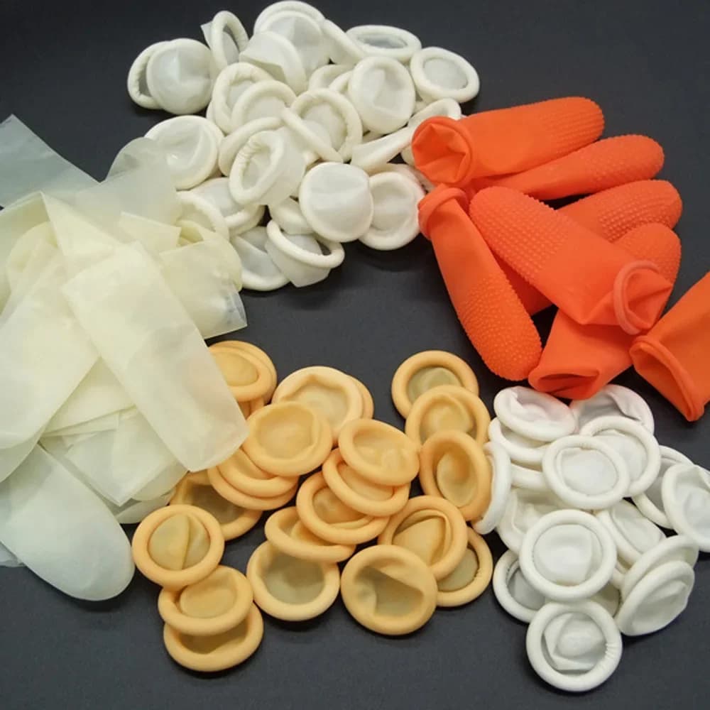 20 Pz/borsa Manicotto In Gomma Usa E Getta Giallo/Bianco Anti-scivolo Protettivo Punta Delle Dita Guanto Elastico Flessibile Manicotto Parti