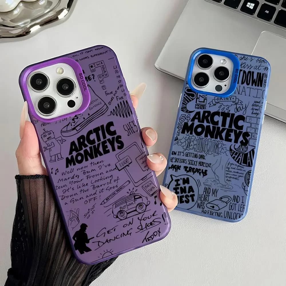 Band A-Arctic M-Monkeys Phone Case Matte Laser Aurora Case for iPhone 17 16 15 14 13 12 11 Pro Max Air Shockproof Cover