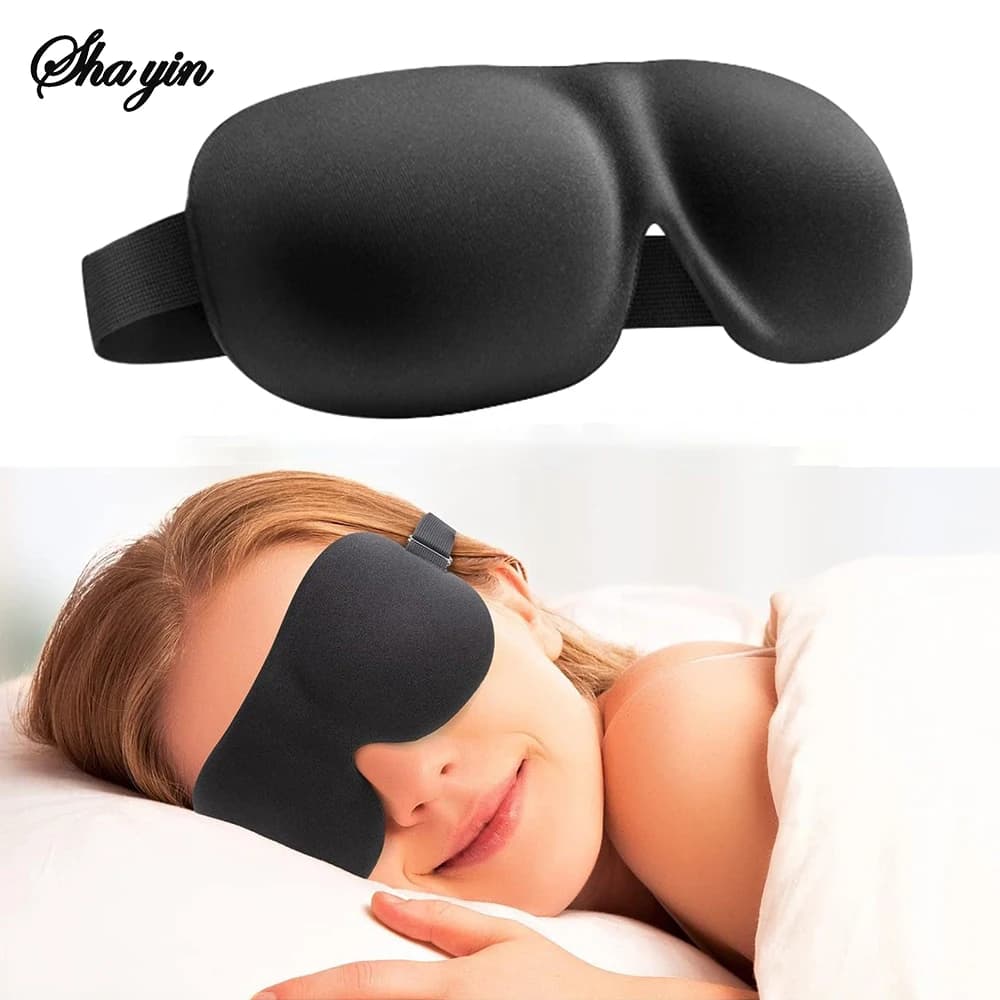 Mascherina per dormire 3D, bendina per gli occhi in morbida memory foam, maschera per dormire e viaggiare, blocca la luce, copriocchi.