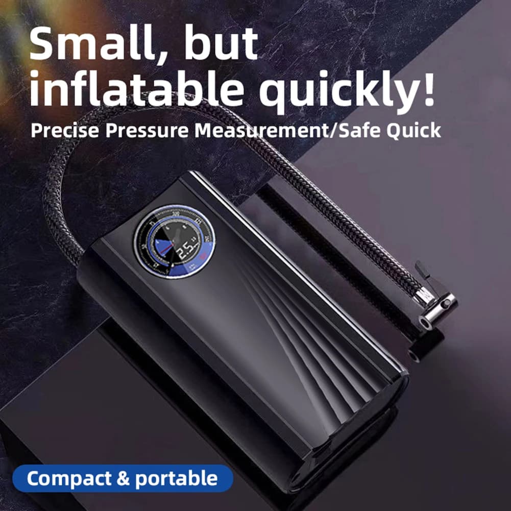 Compressore d'Aria per Auto 12V, Gonfiatore Pneumatici Portatile ad Alta Precisione, Gonfiaggio Rapido, Compressore Auto con Accendisigari per Auto