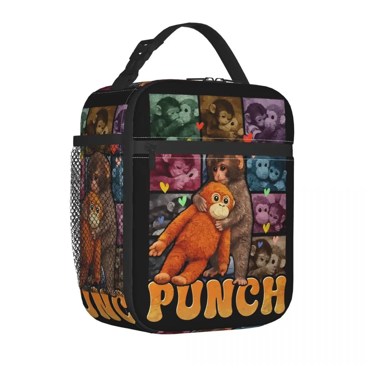 Borsa termica per il pranzo, simpatica scatola portaoggetti con accessori a forma di scimmietta, contenitore termico alla moda per il pranzo, bento box per la scuola