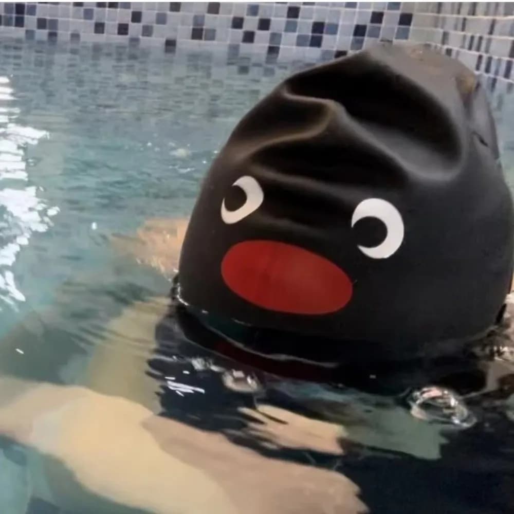 Elastic Penguin Swimming Cap Waterproof Enlarged Swimming Cap Ear Protection Comfortable Silicone Swimming Cap Professional Use