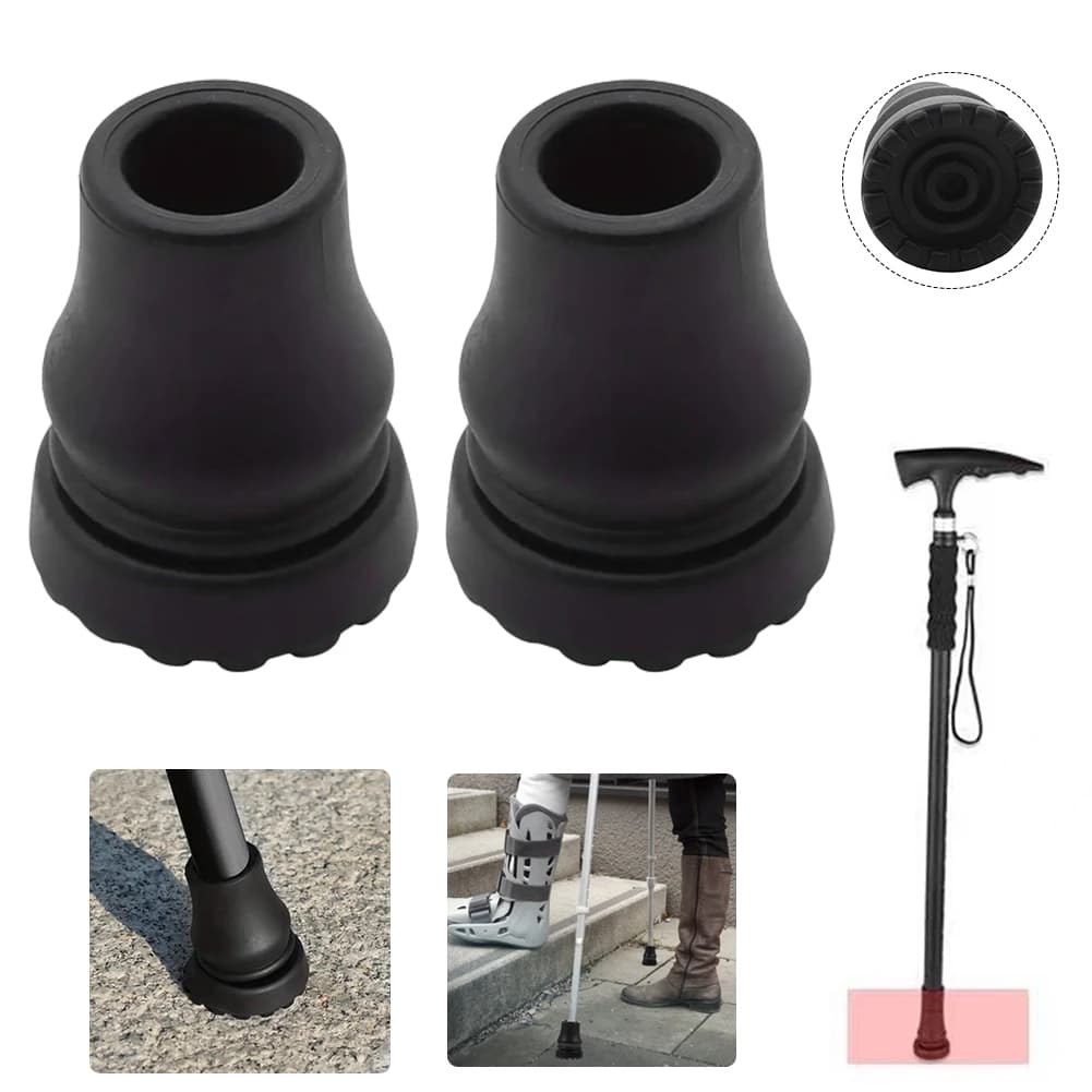 2Pcs Trekking Pole Tip Protector 16/20/22mm Walking Cane Tips Pads Non-Slip Walking Pole Tips Replacement for Climbing Hiking