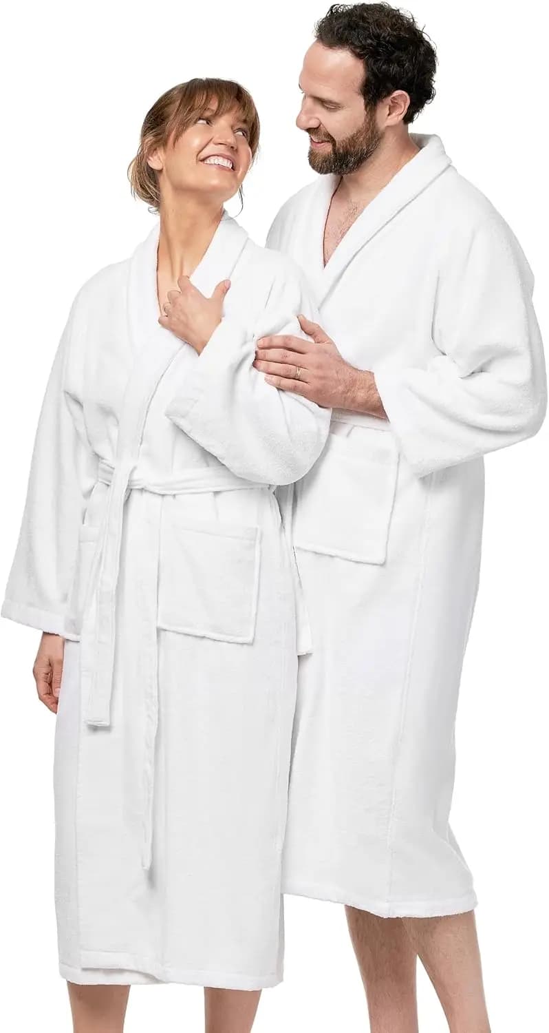 Accappatoio in Velluto 100% Cotone per Uomo e Donna, Unisex, Lussuoso per Spa