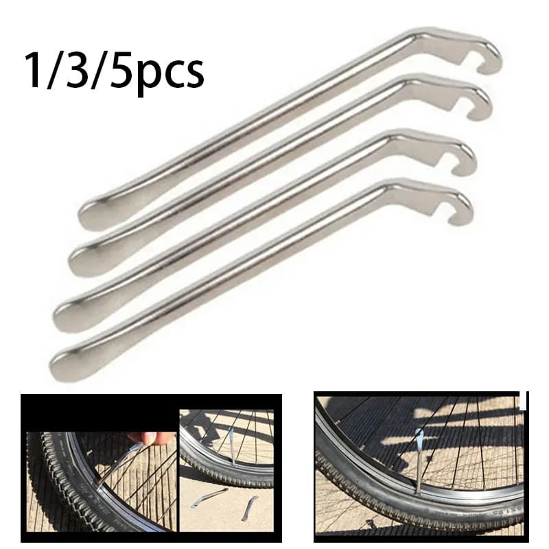 1/3/5 Pezzi Leva Smontagomme Bici in Acciaio Inossidabile, Attrezzo per la Rimozione del Tubo, Strumento di Riparazione Ruote MTB e Bici da Strada, Apri Pneumatici Bici