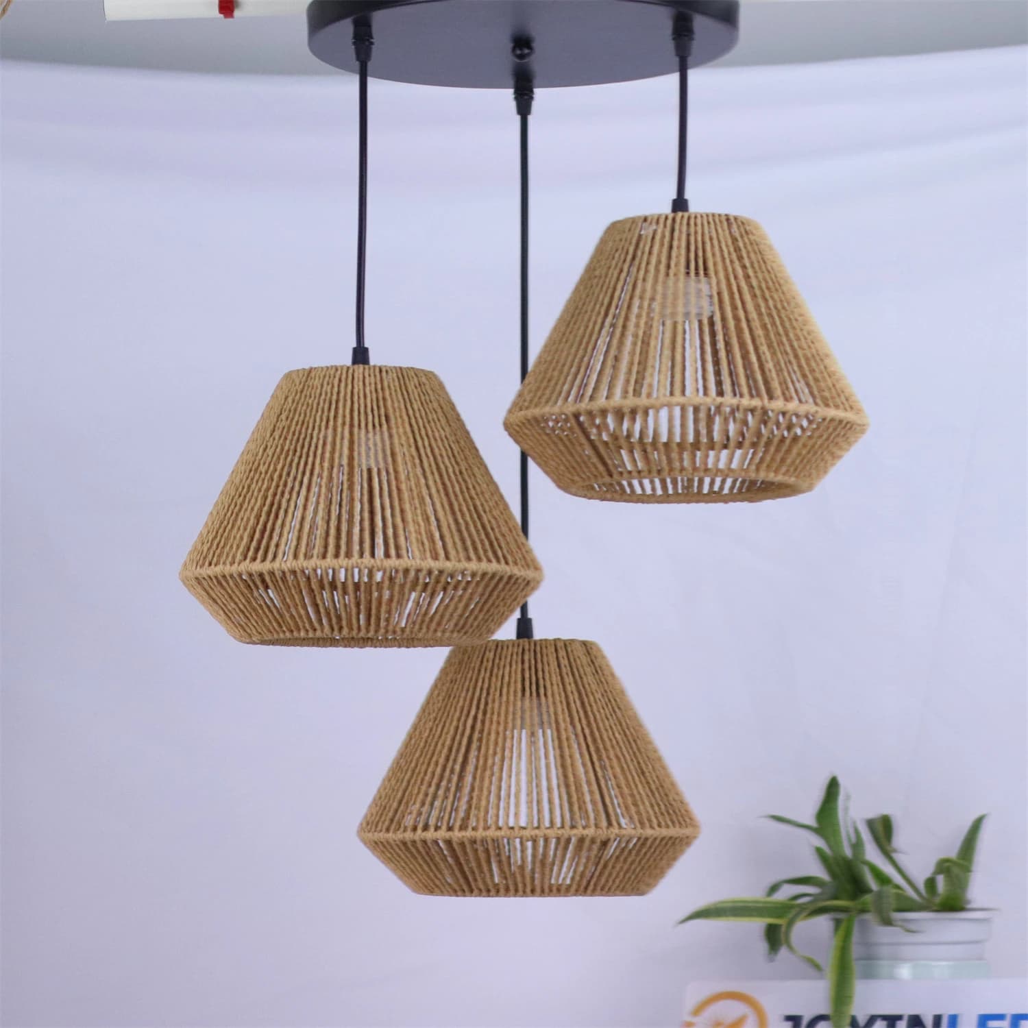 JOYINLED Suspension Lamp in Boho Style, Decorative Table Lamp Braided, Creative Lamp Made in Hemp Corda Hand