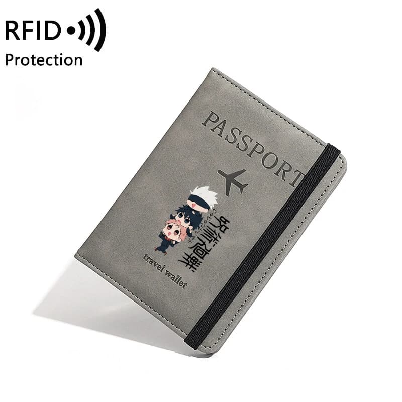 Jujutsu Kaisens RFID Passport Holder Women Men Travel Wallet Document Organizer Portable Waterproof Document Holder Passport New