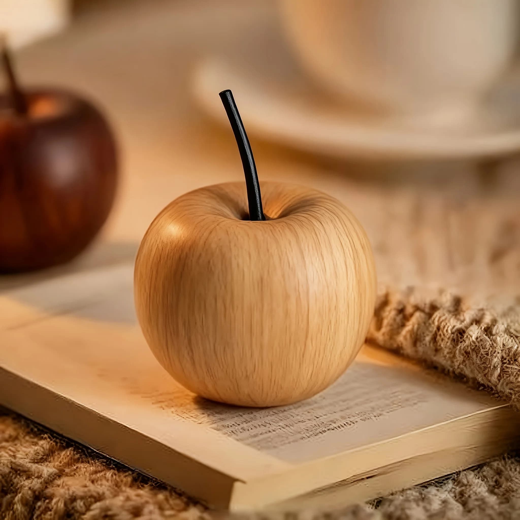 Diffusore di Aromi Naturale in Legno a Forma di Mela (1/3 Pezzi), Decorazione Artigianale in Legno d'Acero per Casa e Hotel, Regalo Perfetto per Natale e Halloween