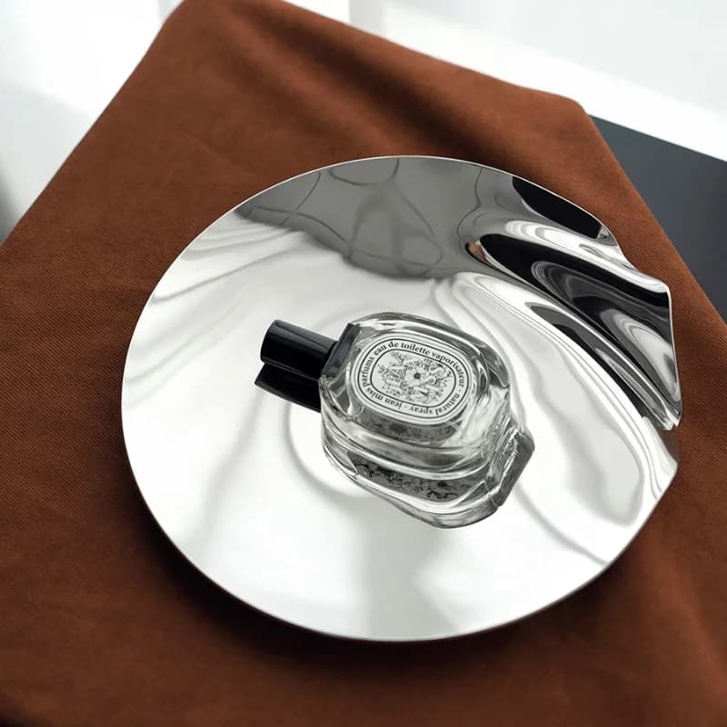 Piatto da dessert in acciaio inossidabile, piatti rotondi creativi in argento, tavolo da cucina per la decorazione della casa, frutta secca, piatto di caramelle, soggiorno
