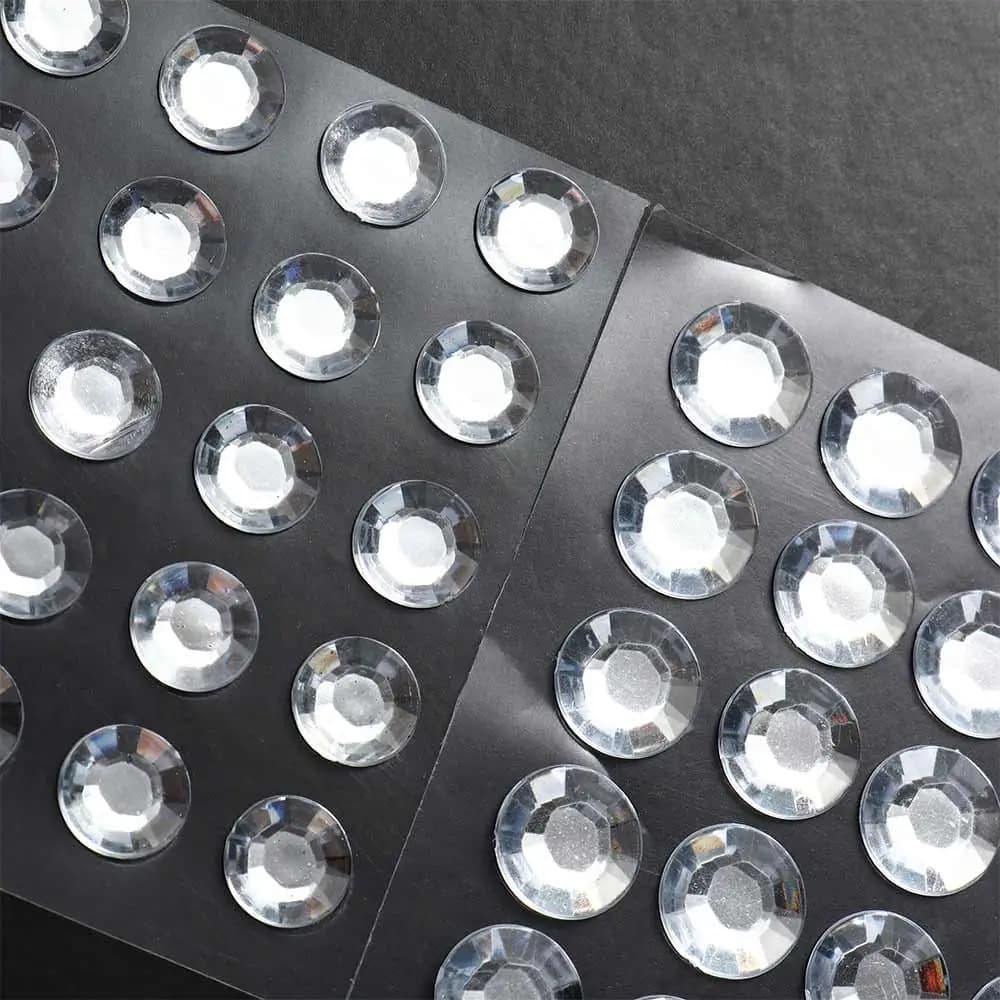 Adesivi in Cristallo Brillante con Strass 3-12MM, Adesivi Autoadesivi per Sopracciglia e Ombretto, Gemme Diamantate 3D Flatback alla Moda