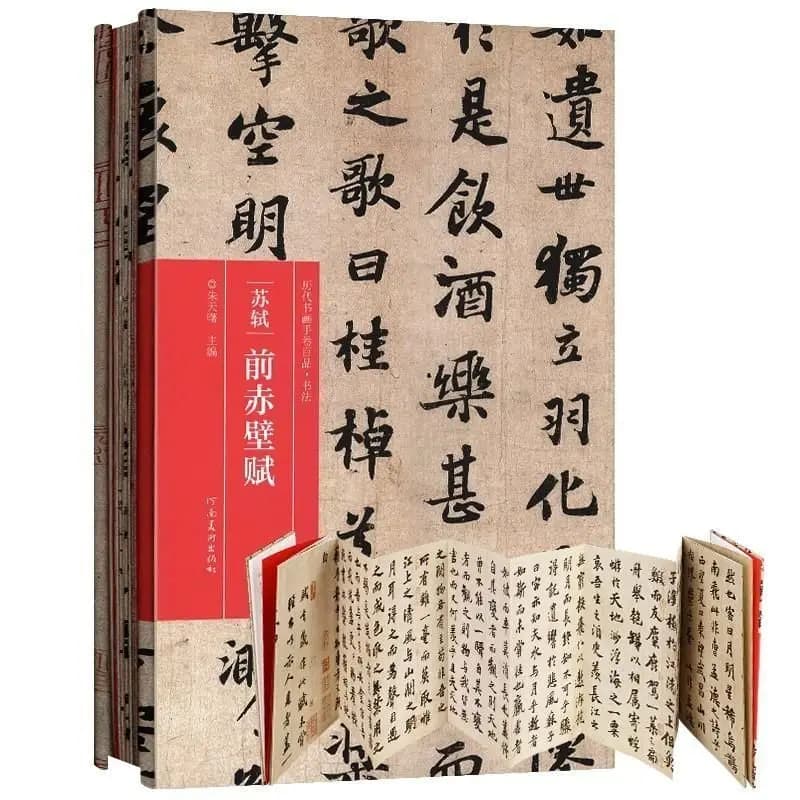 Folding Chinese Classics Set Copybook Zhao Mengfu Su Shi Running Script Calligraphy Appreciation Book Sun Guoting Cursive Script