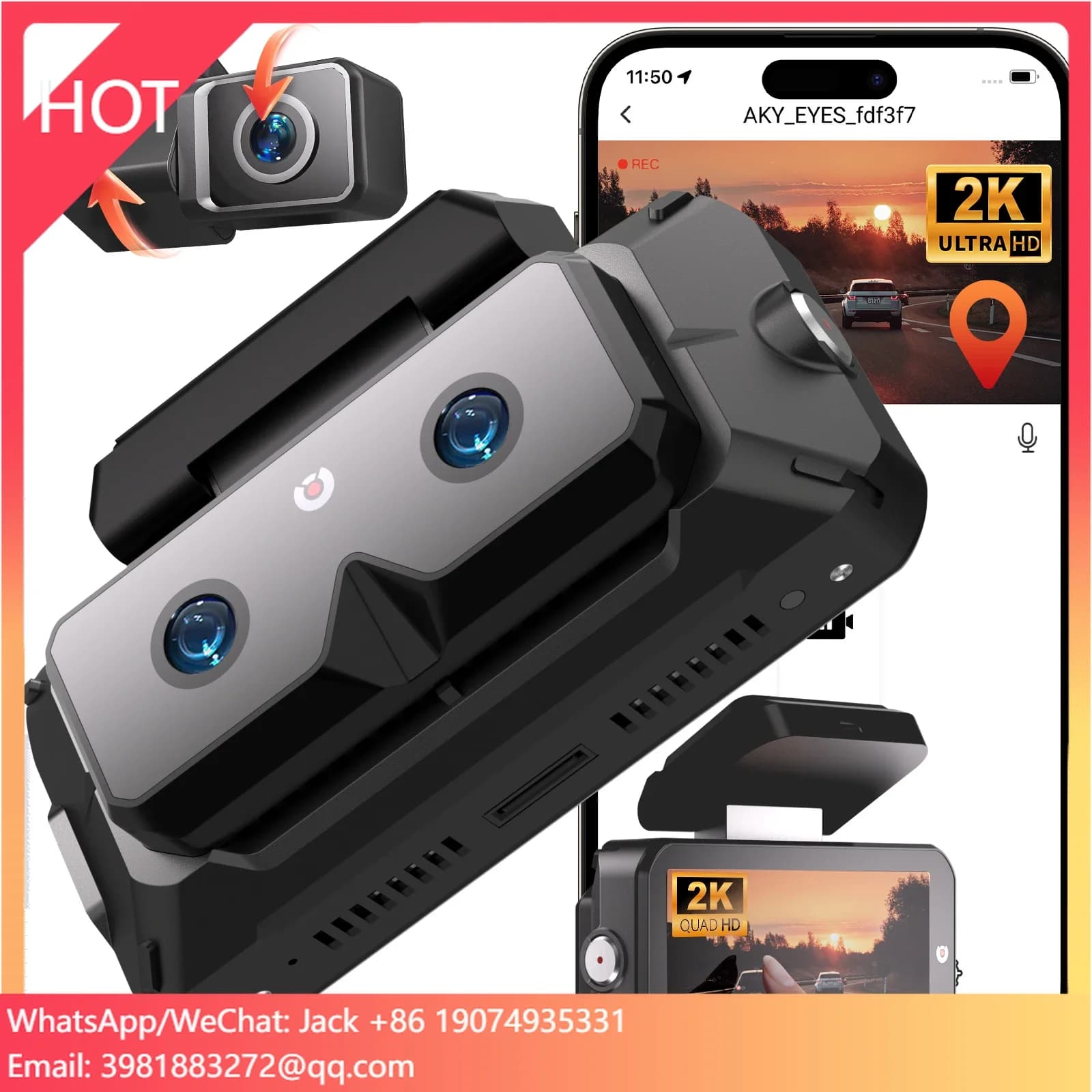 AKEEYO Car camera 3 routes Smart Ai Mirror Bsd Adas 3 Dashcam lenses with Wifi