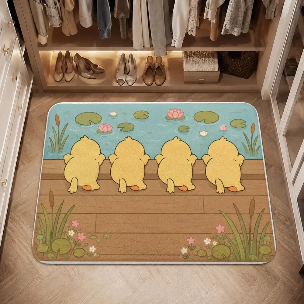 Peekaboo Pals Adventure Floor Mat Flannel Rug Non Slip Absorbent Soft Washable for Entryway Hallway Bathroom Kitchen Decor