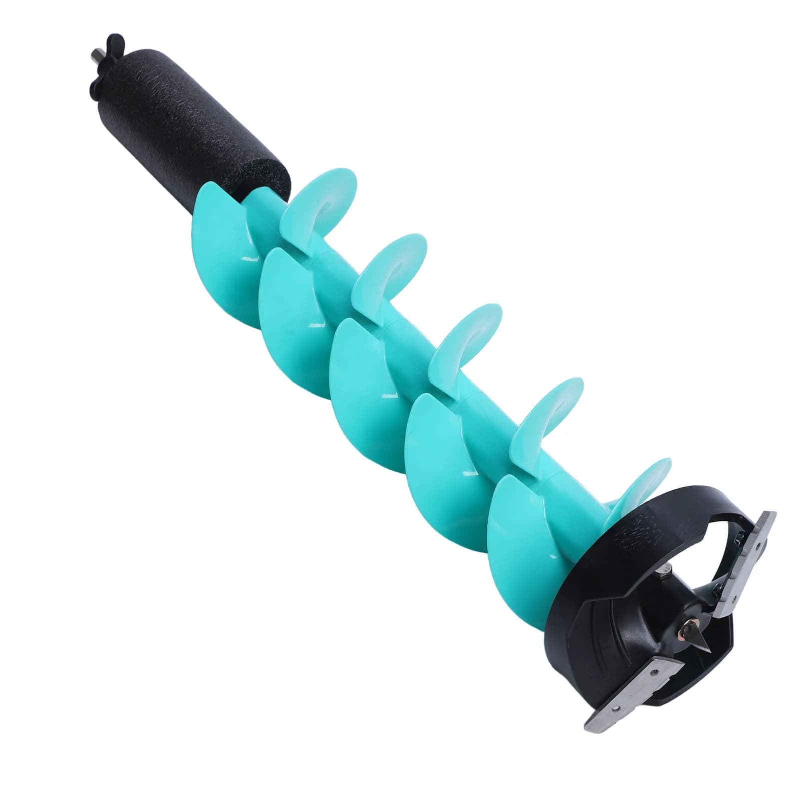 Coclea da pesca sul ghiaccio Trapano elettrico Coclea galleggiante in nylon con 2 lame e dispositivo di posizionamento Diametro rotante da 6 pollici