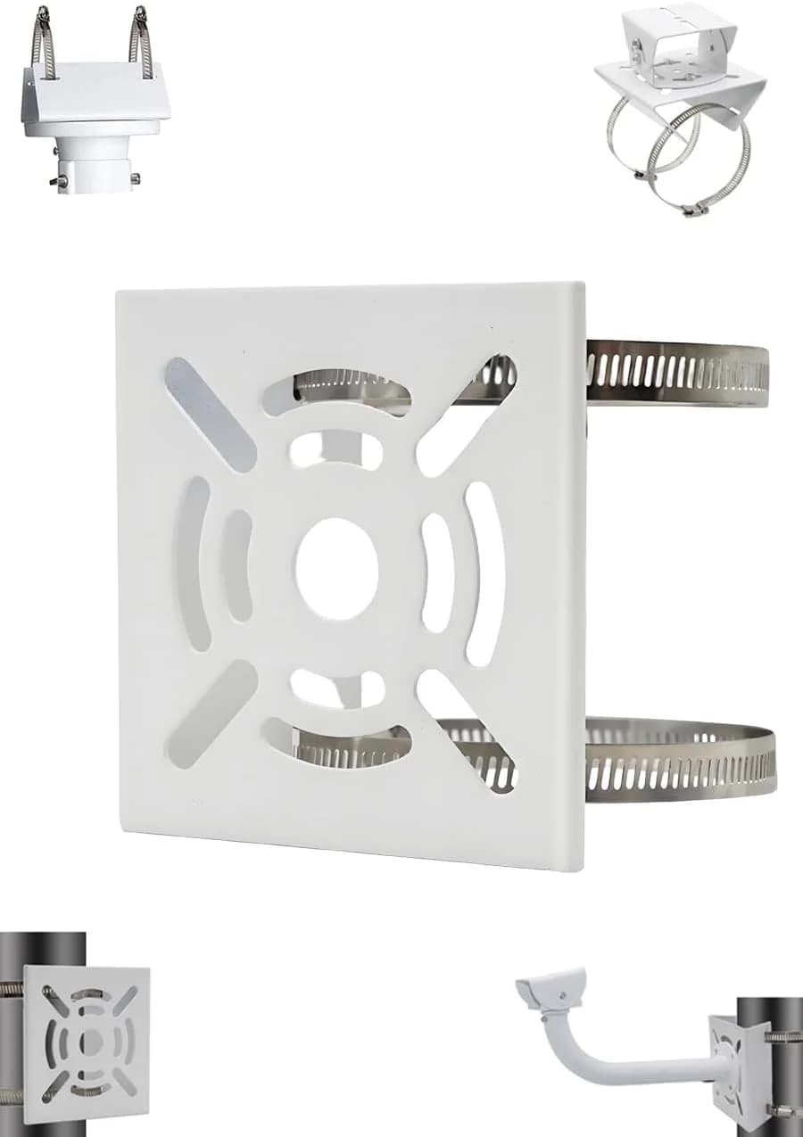 Universal bracket for wall mounting with 2 10 cm rings, vertical mounting adapter for CCTV PTZ Dome for indoor and outdoor