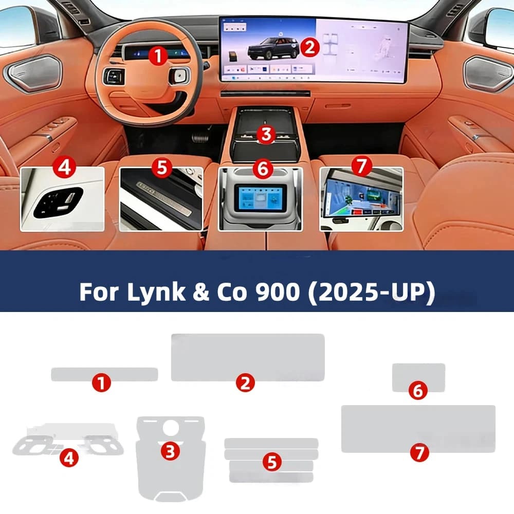 Pellicola Protettiva in TPU Anti-graffio per Console Centrale, Cruscotto e Navigatore GPS per LYNK & CO 900 L946 2025