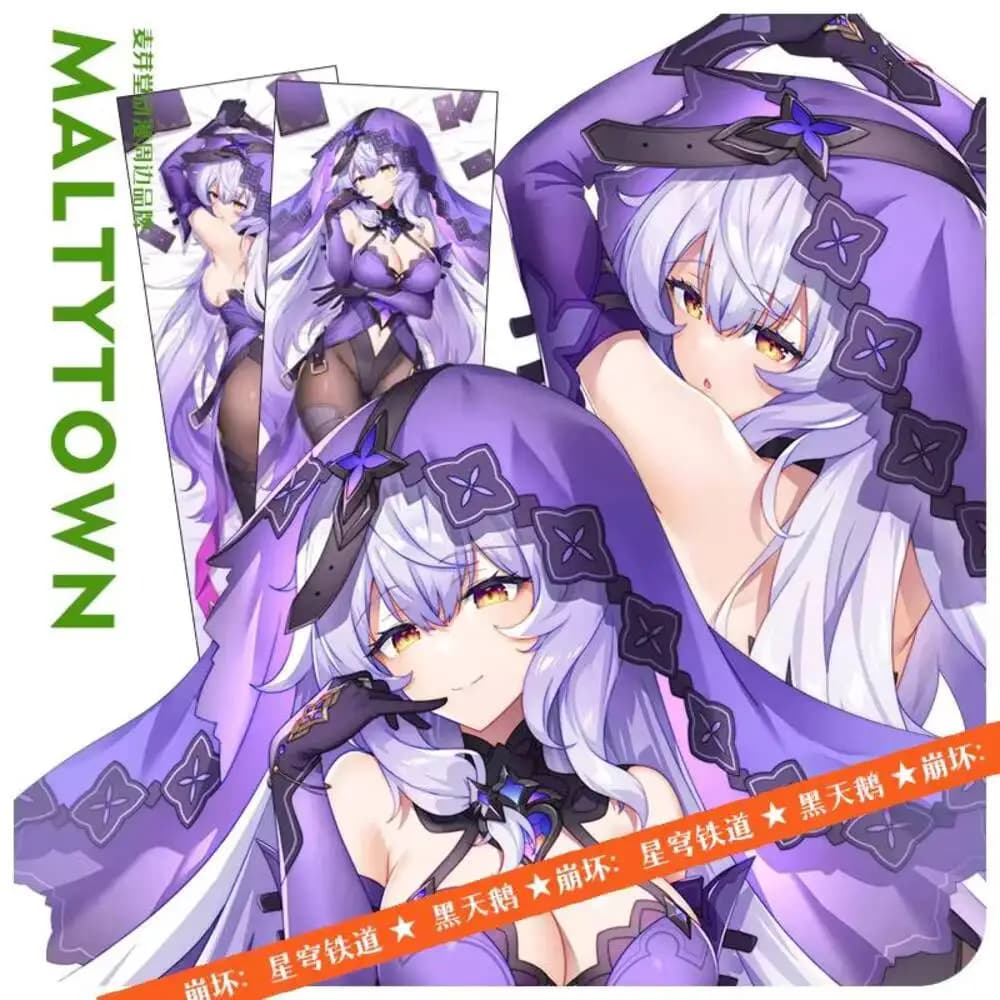 Black Swan Honkai: Anime Star Rail Cosplay Federa per cuscino Dakimakura che abbraccia il corpo Otaku Fodera per cuscino Regalo di Natale