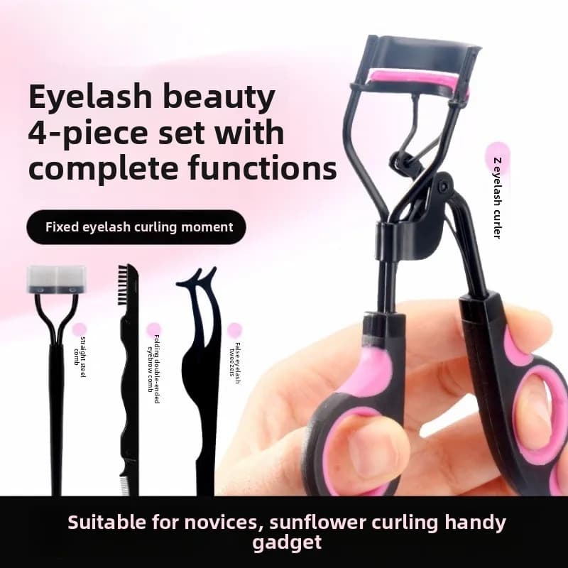 4 pieces set creaking set with spare bearings for women curling eyelashes clip lashes mascara wands brush makeup tool