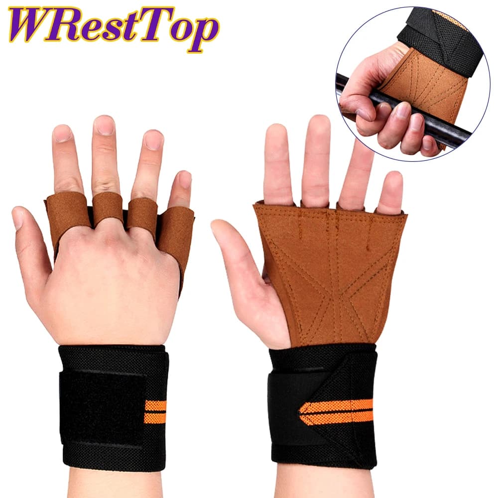 1 pair of gym gloves for lifting weights with ventilated elastic support for wrist, for men and women, for cross training and bodybuilding