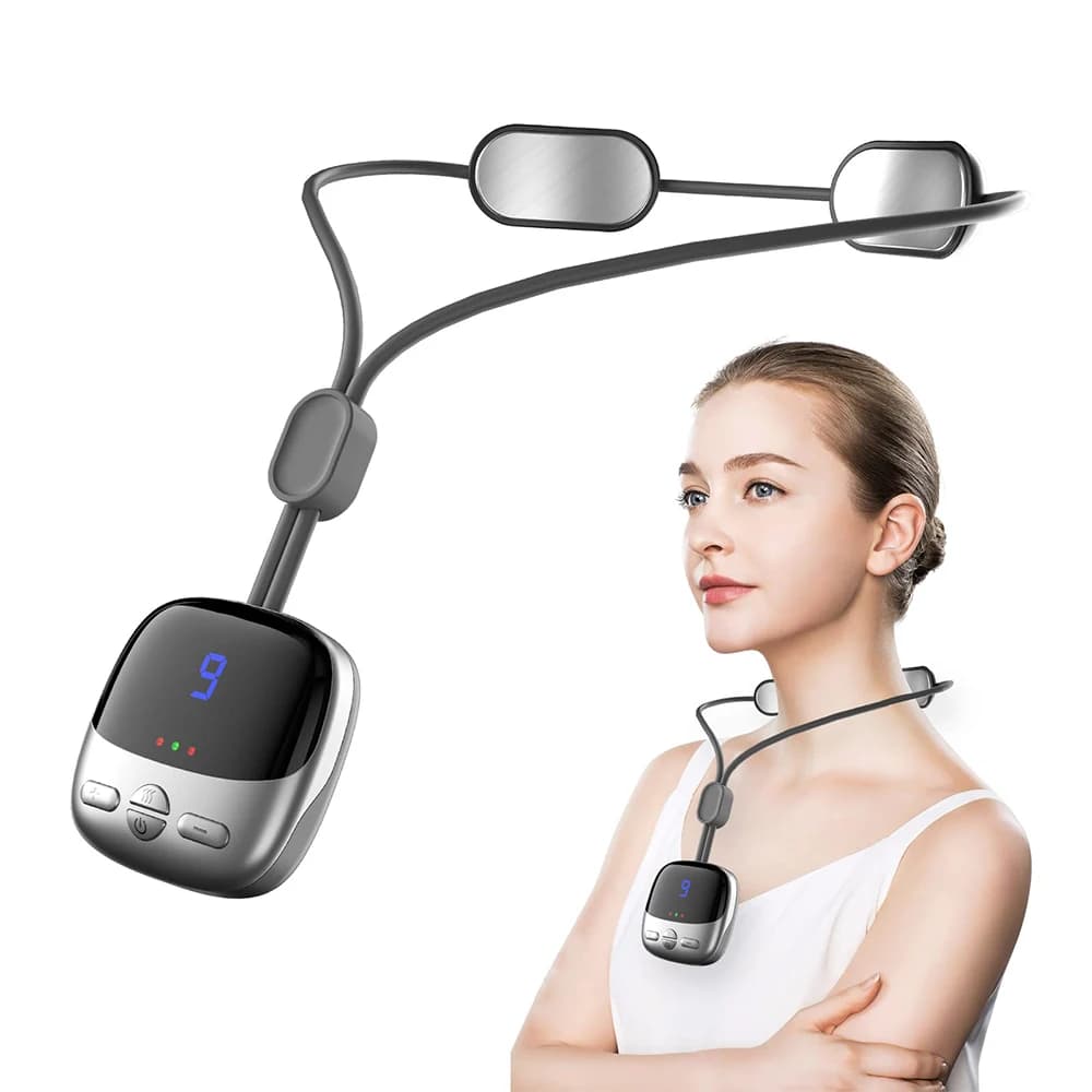 Mini massager for neck hanging portable muscle stimulator hot compress massager for neck massager for cervical spine rechargeable