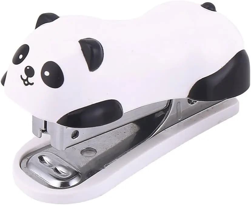 Cute Panda Mini Desktop Stapler with 1000 Staples for Home Office Party Favors