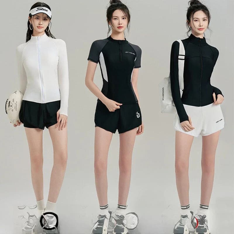 Two Pieces Women's Surf Costume, Long Sleeves and Long Trousers, Anti-UV Slimming Dress for Diving