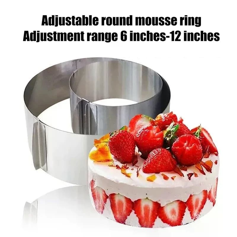 Anelli per Torte Riutilizzabili 6-8cm Regolabili, Anello Telescopico Antiruggine in Acciaio Inossidabile per Mousse