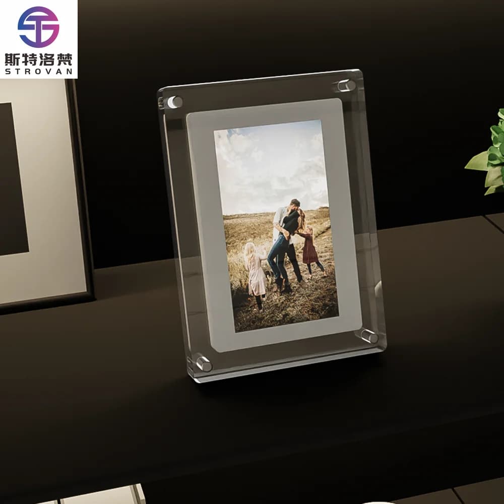 Schermo IPS da 5 pollici da 4 GB con batteria Cornice video trasparente Cornice per foto digitale in acrilico per memoria regalo