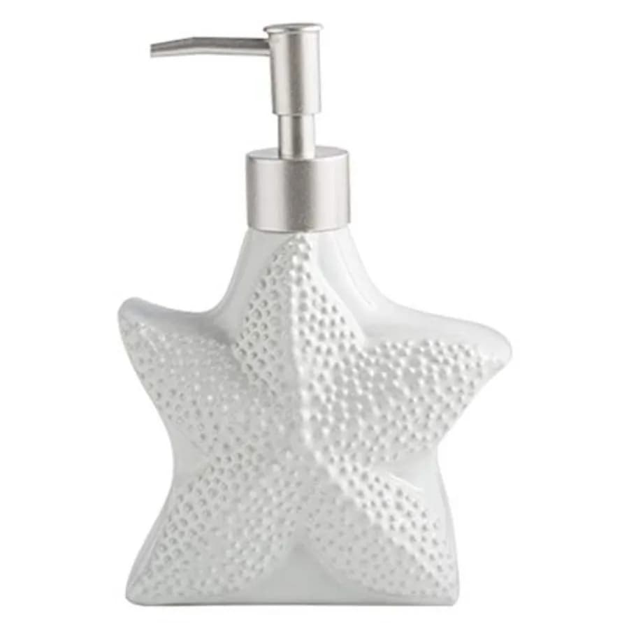 Ceramic Relief Starfish/Shell Soap Dispenser Soap Bottle Lotion Bottle with Pump