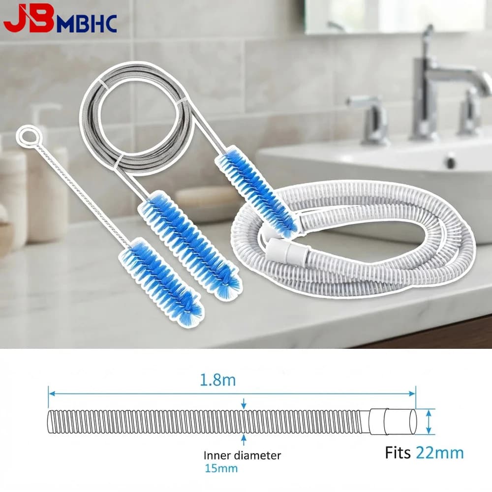 Replacement Air Hose Tubing & Cleaning Brush Kit for Most CPAP Machine, 5.91ft Flexible Tubing for Sleep Apnea Therapy, Fit 22mm