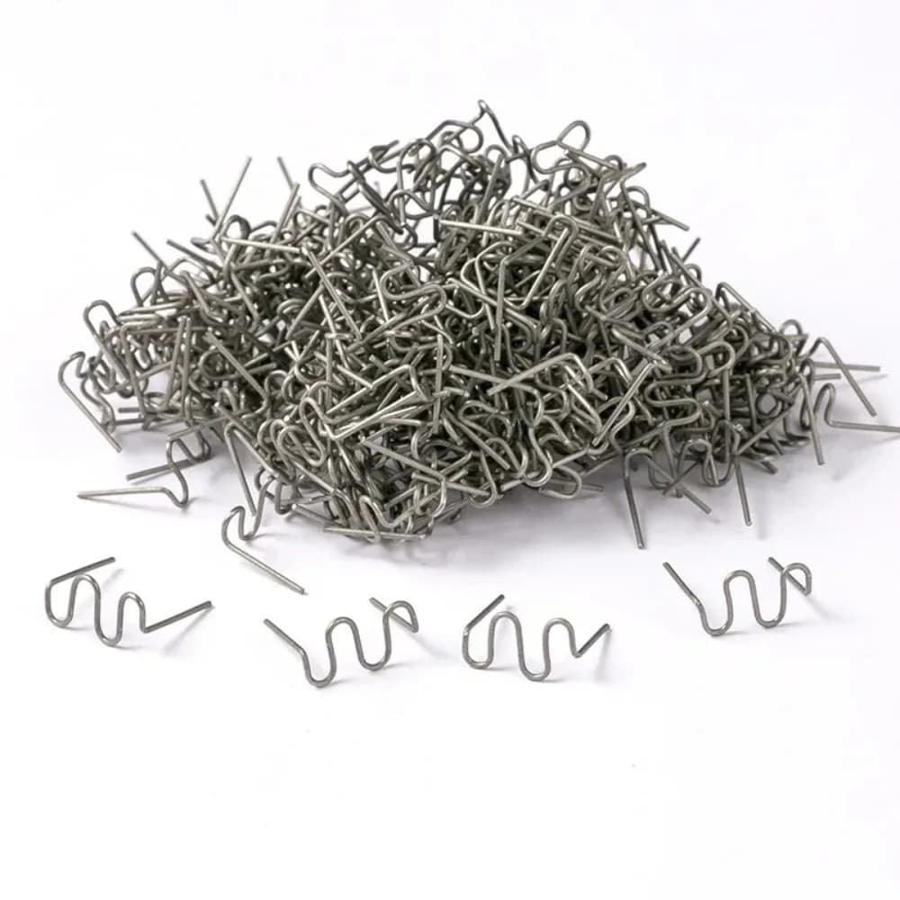 300 Pezzi Graffette a Caldo Ondulate 0.6/0.8mm per Saldatrice Plastica, Utensili per Saldatura in Acciaio Inossidabile per Riparazione Paraurti Veicoli