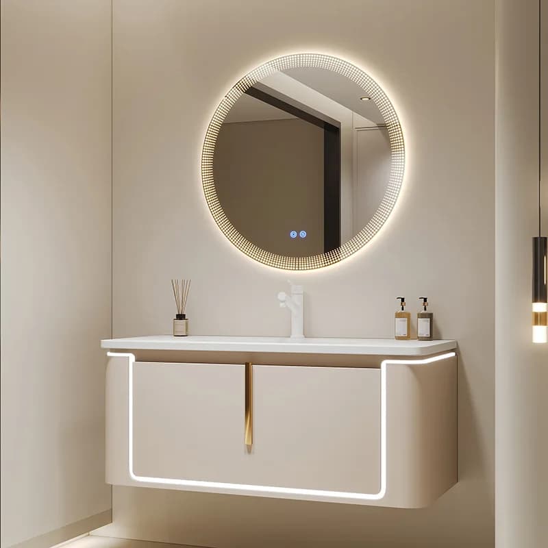 Luxury Bathroom Vanity Cabinet with Corian Sink Toilet Locker Bathroom Smart Mirror Washbasin Vanity Meubles Home Furniture