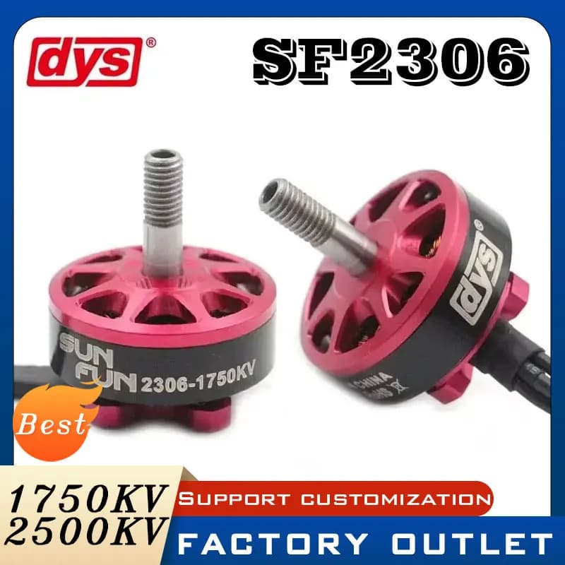 DYS SUN FUN SF2306 1750KV 2500KV CW Filettatura FPV Racing Motore Brushless Coppia elevata RC Drone Quadcopter Parti di elicotteri Giocattoli