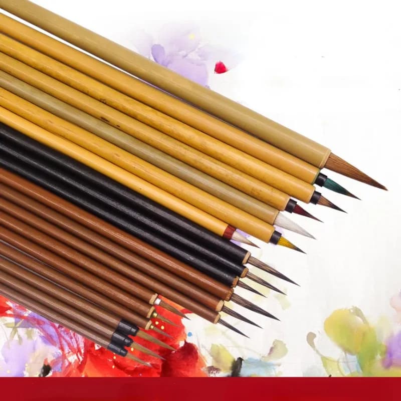 3Pcs Chinese Calligraphy Detail Paintbrush Art Fine Tip Line Brush Set for Watercolor Clay Line Writing Hair Painting Brushes