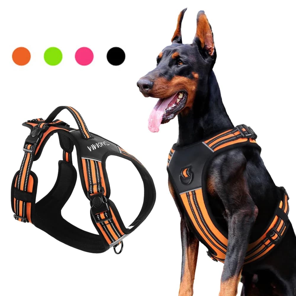 Pettorina per Cani Robusta con Maniglia, Riflettente, Anti-Trazione, per Cani Piccoli e Grandi, per Passeggiate e Addestramento all'Aperto