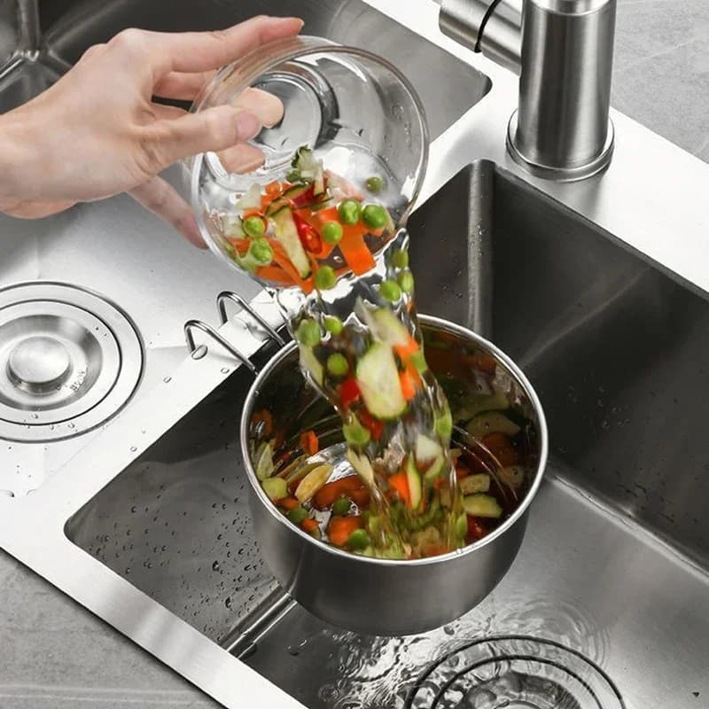Cestello di scarico per lavello in acciaio inossidabile Cestello multifunzione per cucina Catcher per frutta e verdura per filtro di rifiuti da cucina