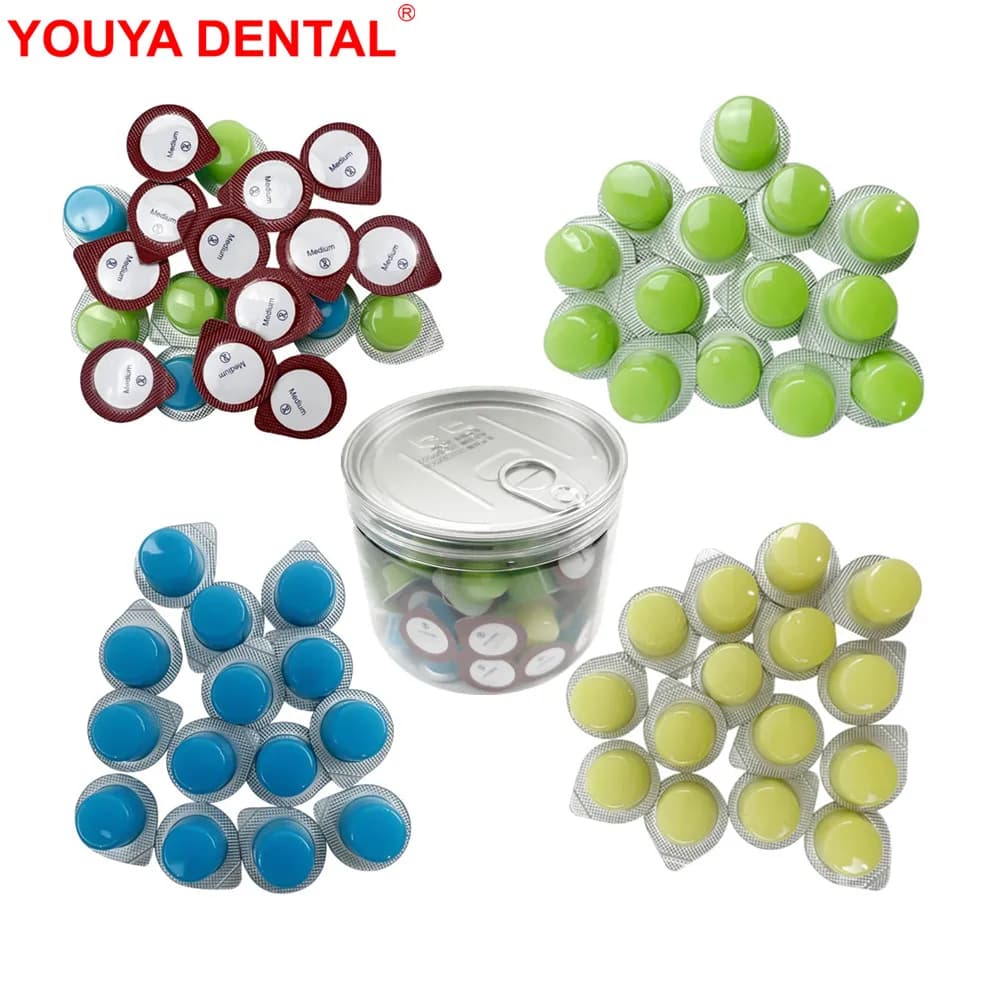 100 pz pasta per lucidatura dentale sbiancamento dei denti gelatina fruttata pasta per lucidatura dei denti dentista polacco grana odontoiatria materiali da laboratorio
