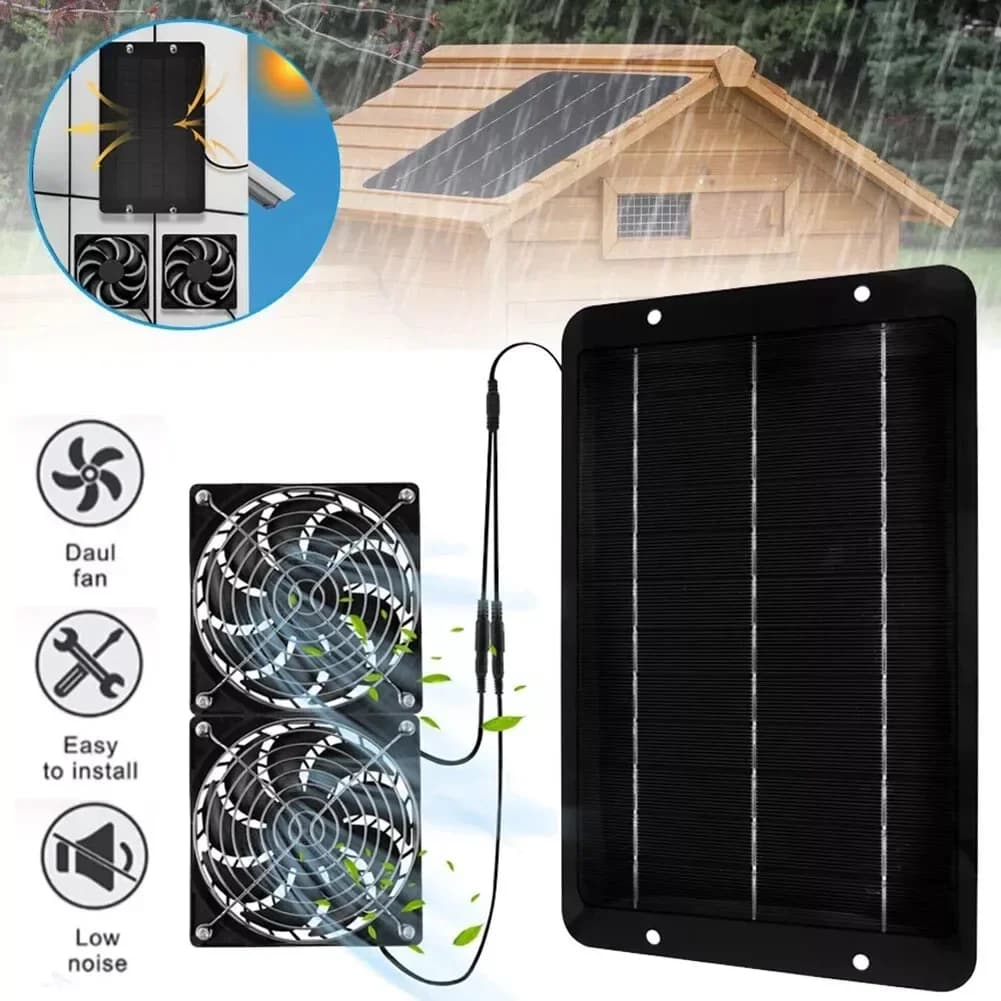7 pz/set 40W Pannello Solare Ventilatore Ad Energia Solare Ventilatore di Scarico Serra Pet House Ventola di Raffreddamento Attrezzature di Ventilazione Domestica Kit di Strumenti
