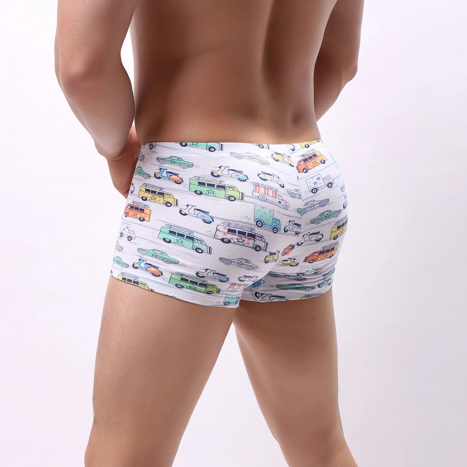 Mens Cotton Underwear Cartoon Print Boxer Shorts Breathable Funny Comic Style Novelty Gift U Convex Ropa Interior Divertida
