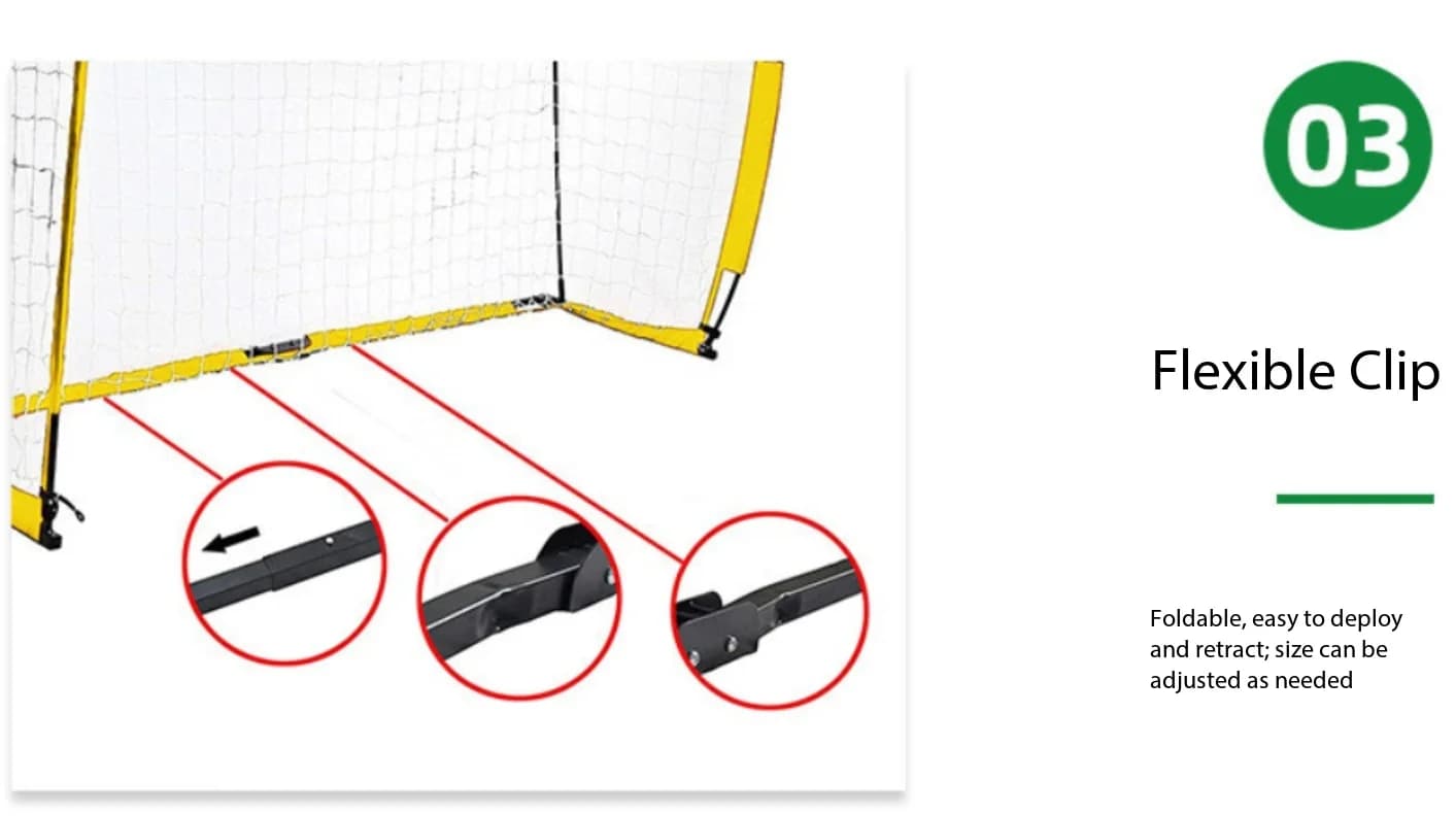 5×2 M Portable Folding Soccer Goal Heavy Duty Square Tube Frame Football Net Home Garden Game Equipment