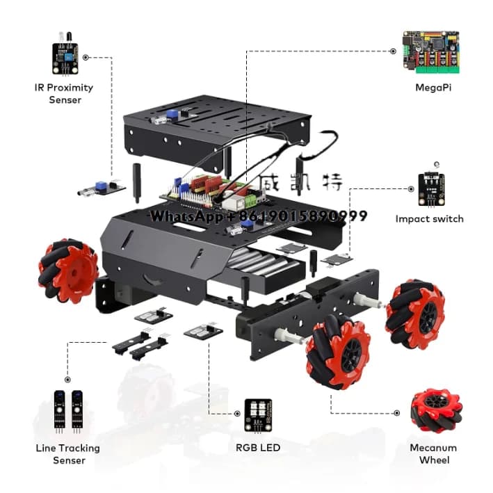Kit robotico con codifica meccanica avanzata Programmazione di auto robot in metallo con giocattoli Arduino IDE STEM
