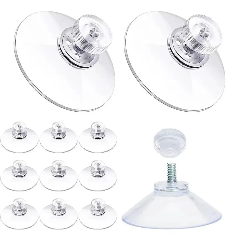 5/10/20/30pcs Suction Cups Hook with Screw Clear PVC Sucker Pads Hook Strong Adhesive Windows Glass Suction Cup Holder Hook