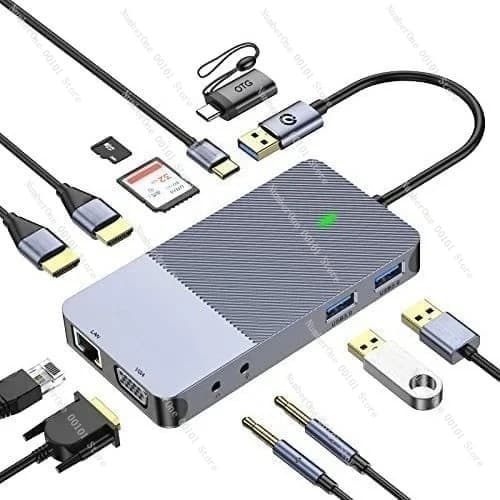 Docking station per tastiera USB-C 11-in-1 - Hub multifunzionale per laptop, tablet e telefoni
