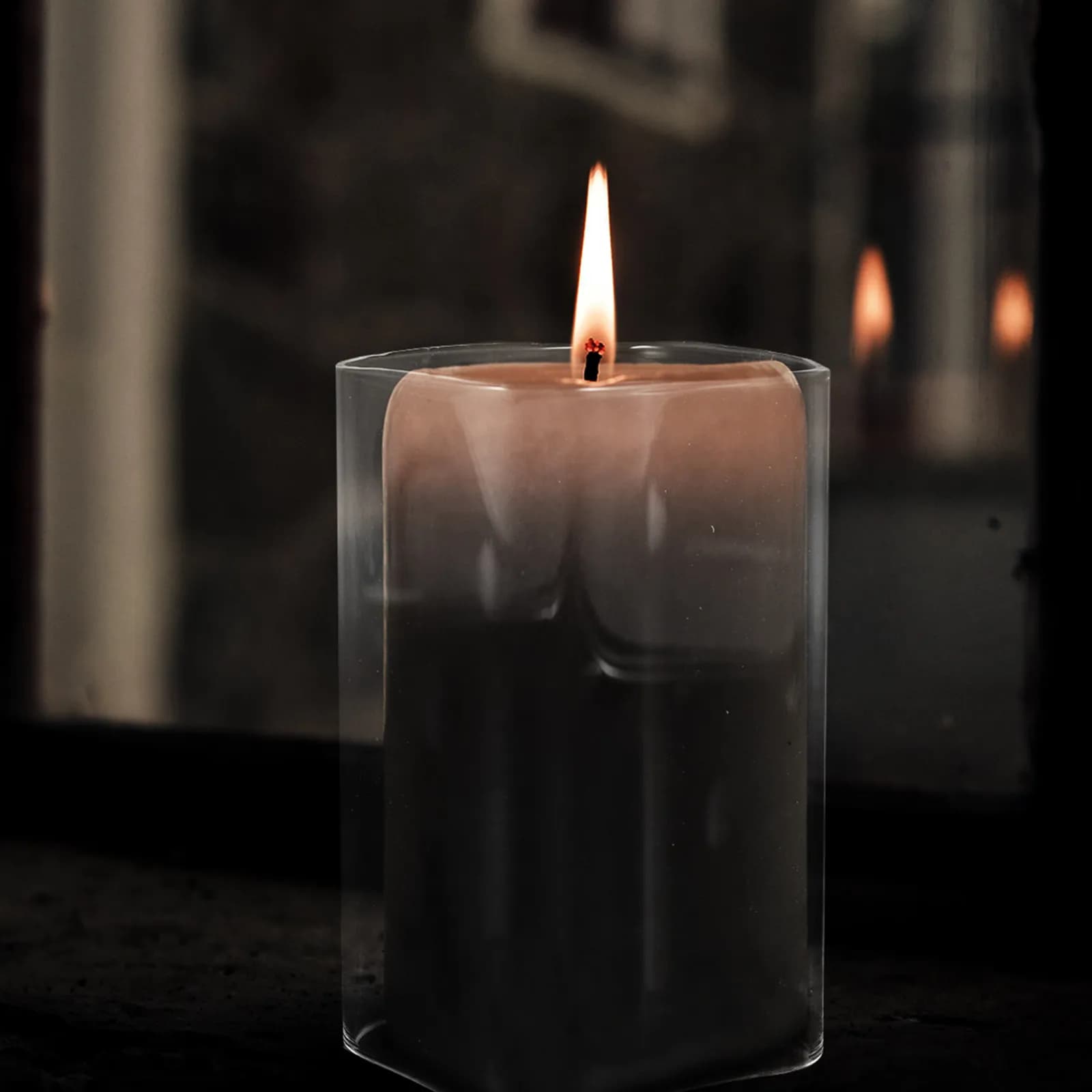 Clear Glass Holder Sleeve Tube Shade for Open Flame Candles Elegant Romantic Decorative Household Cover