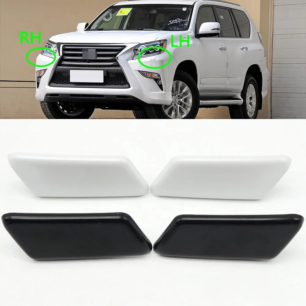 Auto Esterno Sinistra Destra Paraurti Anteriore Faro Tappo Coperchio Testa Luce Rondella Ugello Acqua Spray Jet Copertura Per Lexus GX460 2014-2020