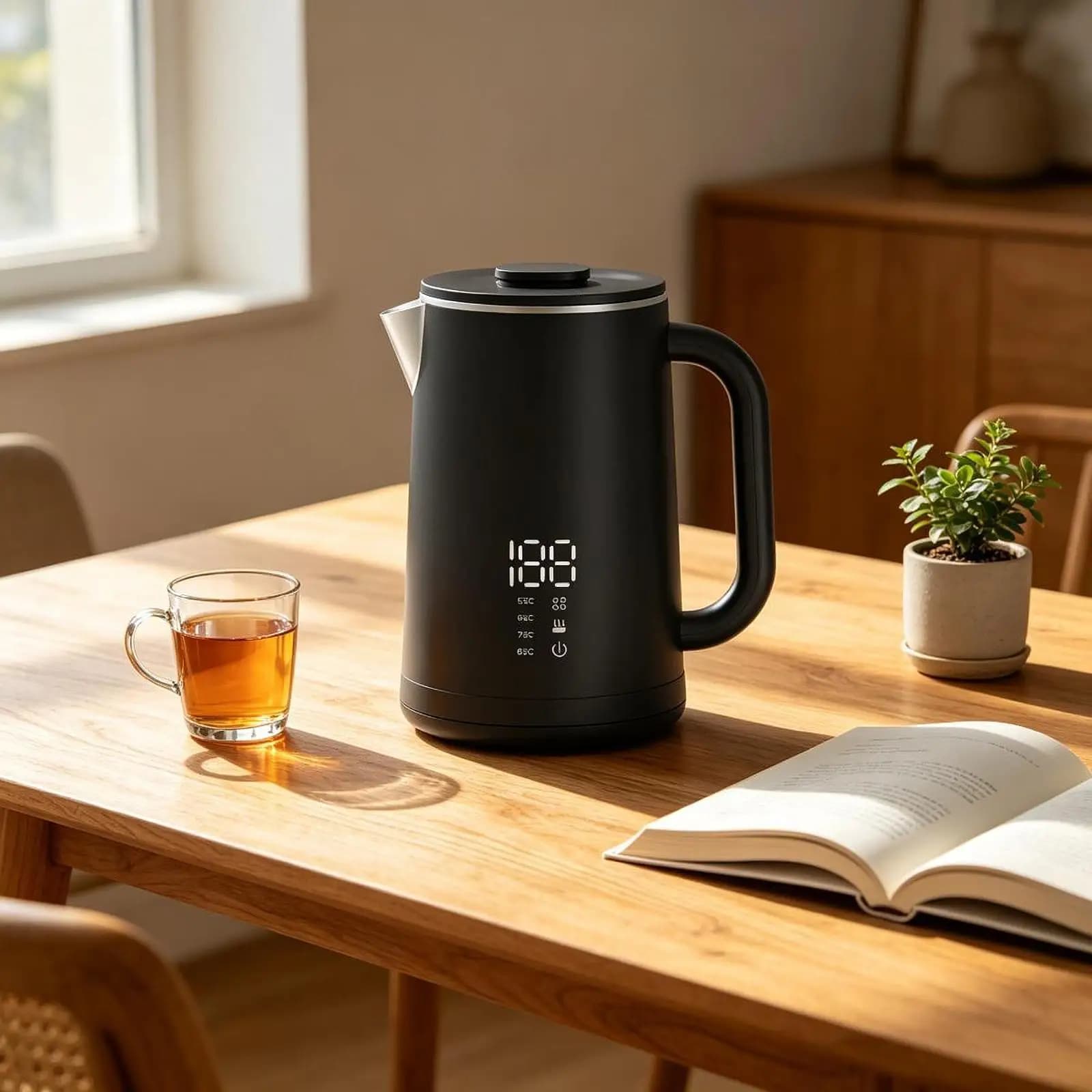 Electric Kettle Food Grade Fast Boil Electronic Boiling Kettle Auto Shut Off Multi Temperature Stainless Steel Interior