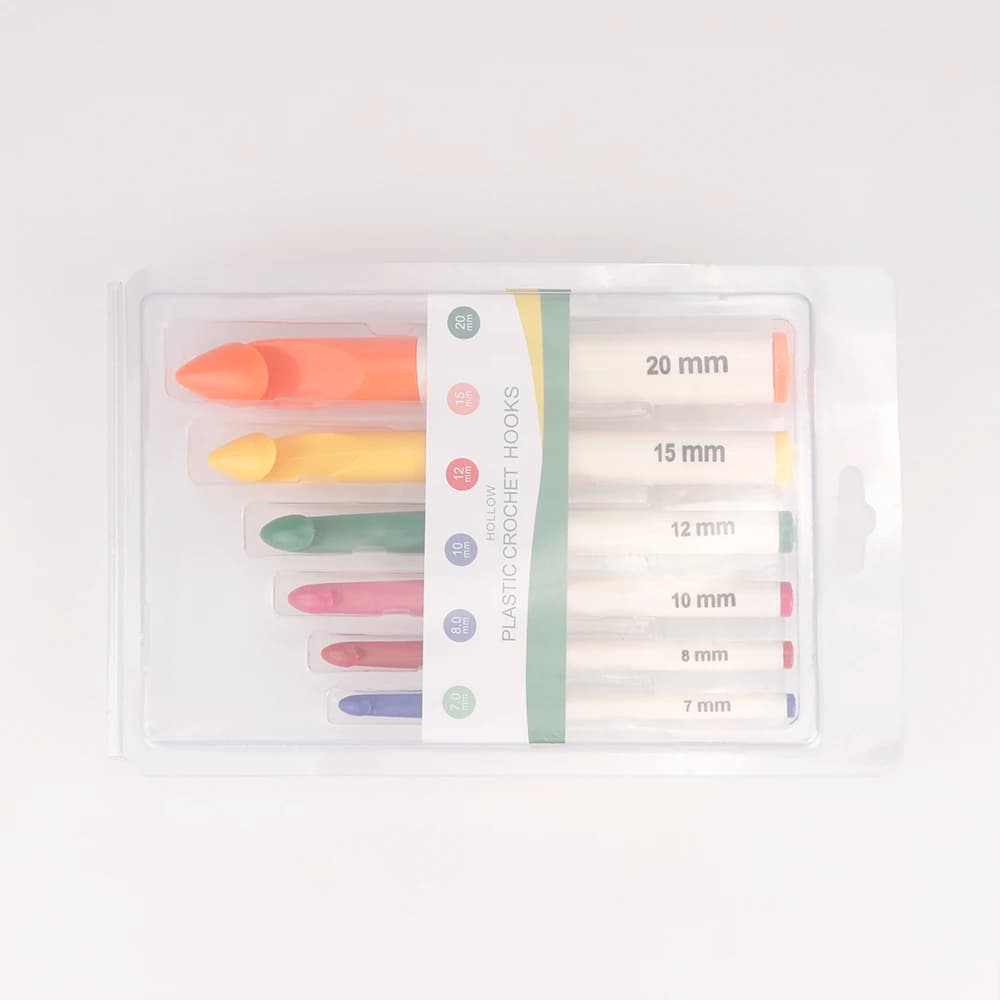 DIY Hand Knitting Crochet Hooks Set Thick Hollow Plastic Single Pointed Sweater Needles for Weaving Tool Kit