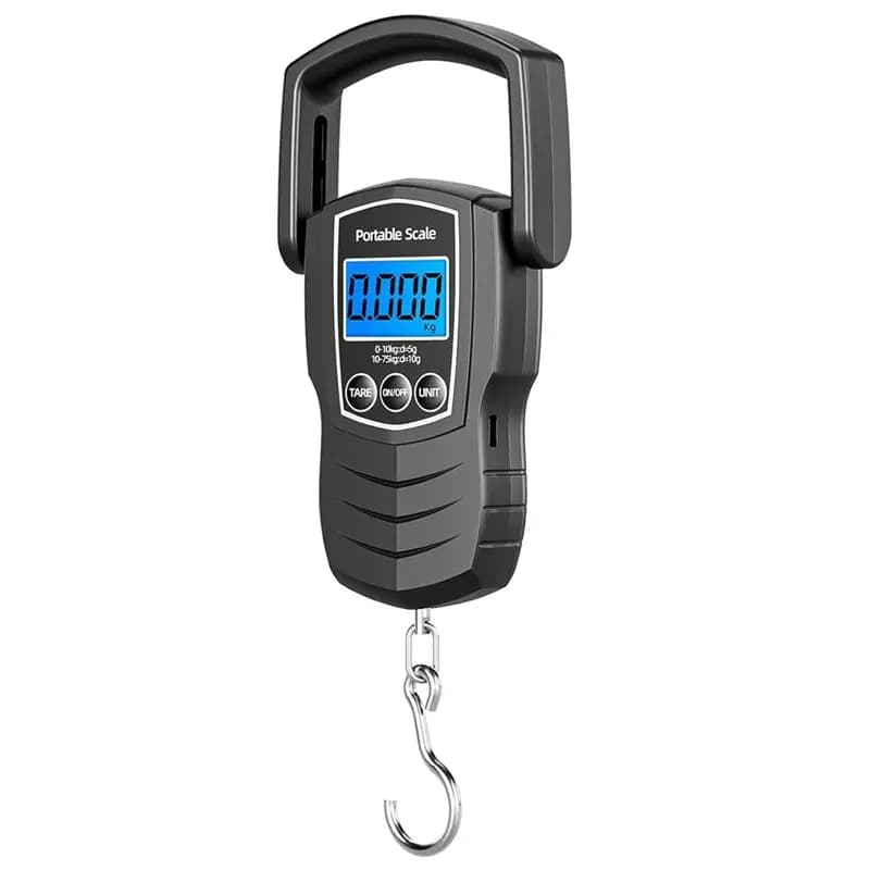Bilancia Digitale per Bagagli AB34-75Kg/165Lb, Bilancia Digitale per Bagagli da 75Kg, Bilancia per Pesca con Gancio