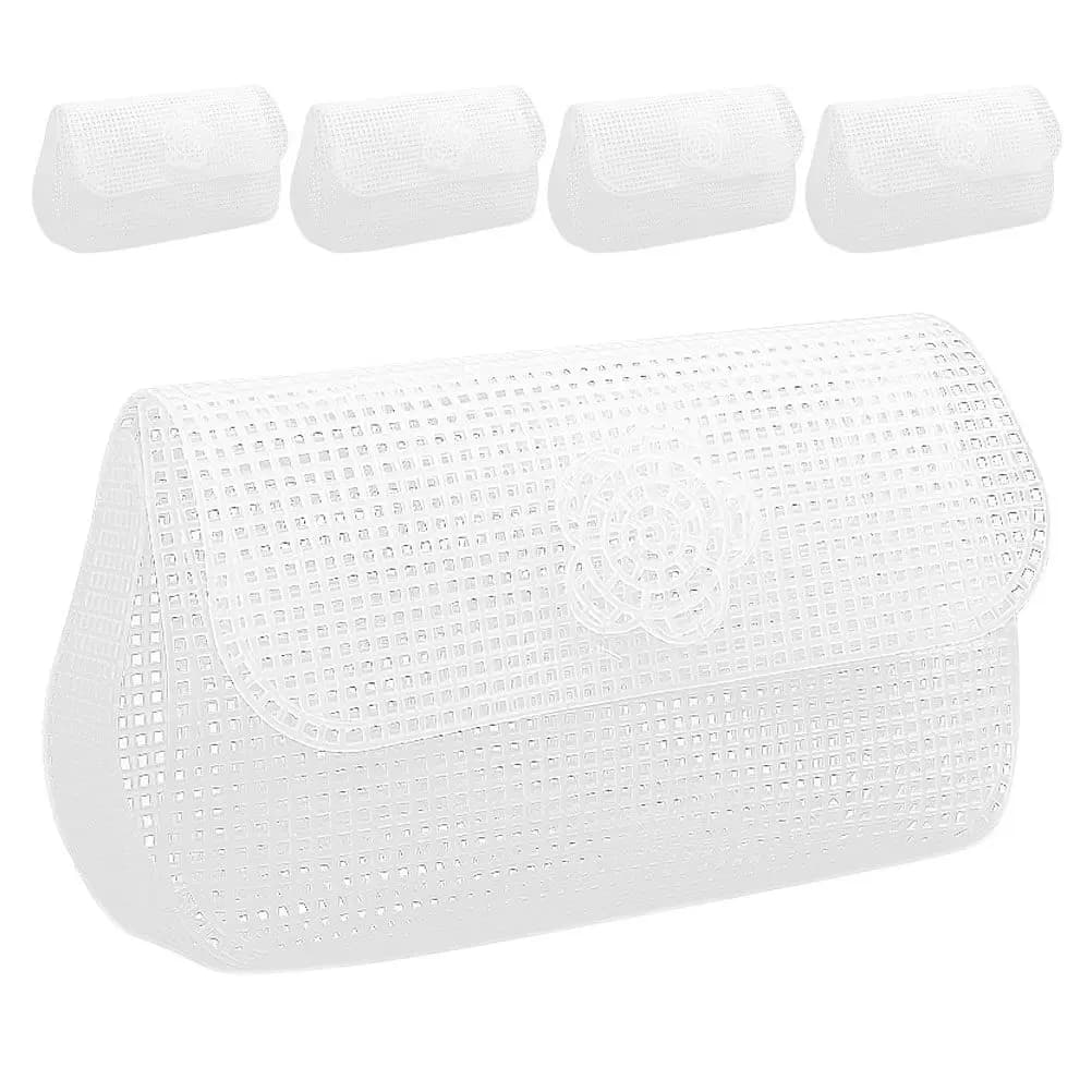 5 Pezzi Fogli di Rete in Plastica Bianca per Fai da Te, Punto Croce, Cucito, Artigianato, Creazione di Borse, Strumenti per Modellare, Foglio Sottile in Plastica a Rete