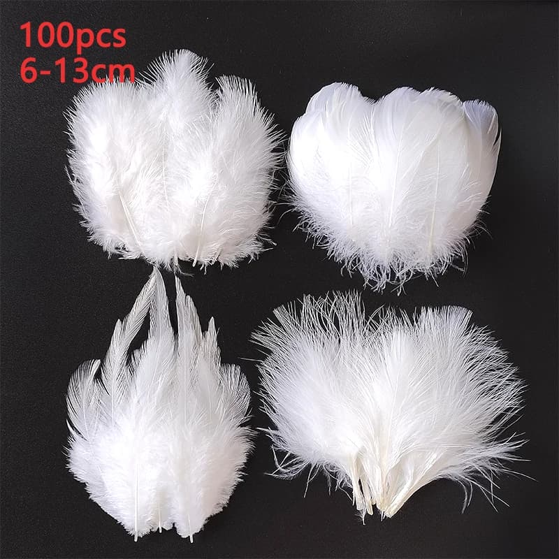 6-13cm Long White Feathers Bulk 100pcs Decoration For Pictures Tree Salon House Pluma Carnival Dreamcatcher Massage Crafts Piume